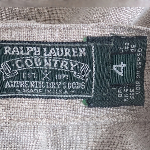 Vintage Ralph Lauren Country Linen Button Front Midi Skirt Size 4 - Picture 11 of 12